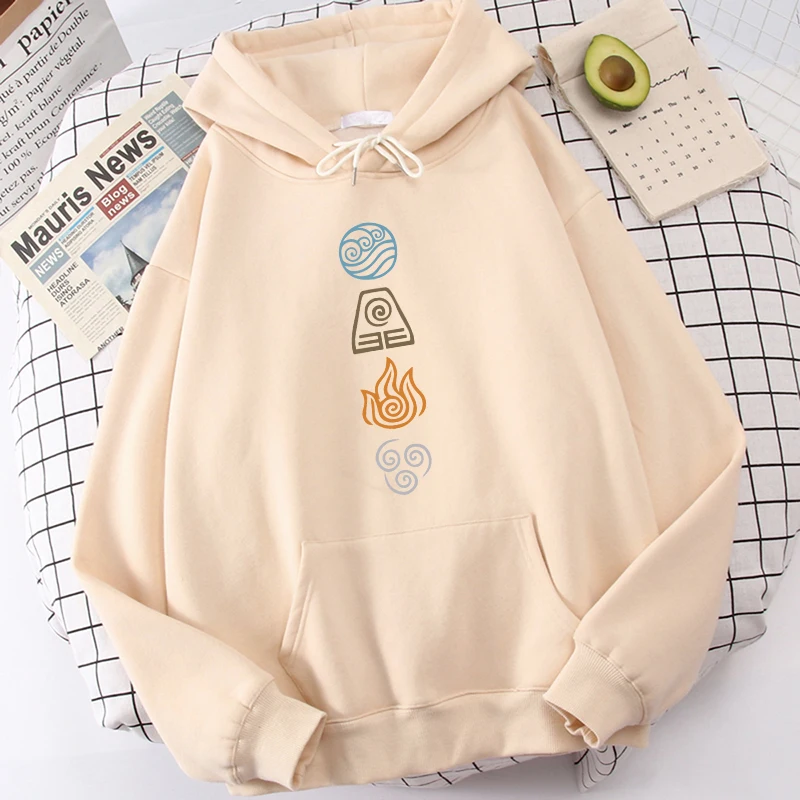 thumbnail image 1 of Sudadera con capucha Avatar The Last Airbender con estampado de agua, aire, fuego, tierra y cuatro elementos, color negro, estilo anime, de gran tamaño, estilo Harajuku, unisex, para hombre, 1 of 5
