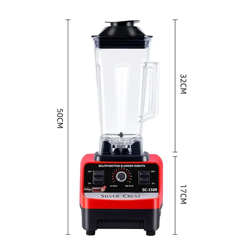 2000W Heavy Duty Commercial Blender Fruit Mixer Juicer Food Processor Ice Smoothies Blender High Power Juice maker Crusher 220V fruit juicer food blender commercial blender