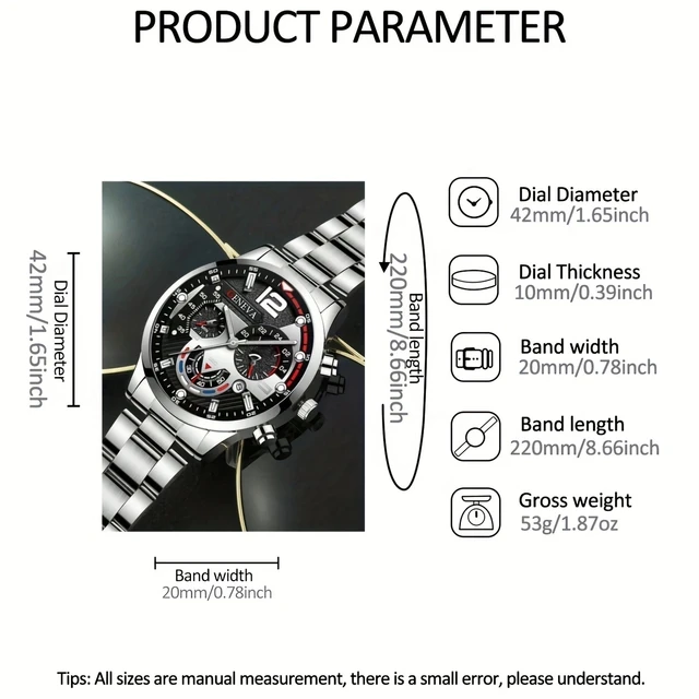 2Pcs Hot Selling Fashion Light Luxury Stainless Steel Commuter Unisex Quartz Watch Bracelet Set, Ideal for Holiday Gifts 5