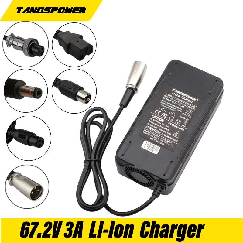 67.2V 3A lithium battery charger For e bike 16S 60V li ion battery pack