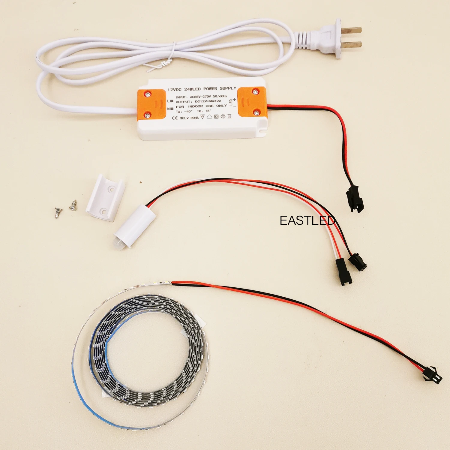 PIR 모션 센서 스위치, 2.54 SM 포트 LED 드라이버, 2 미터 LED 스트립, 미러 캐비닛용 인체 감지기, 5V, 12V