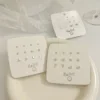 6 Pairs S925 Silver Needle Zinc Alloy Earrings Set Silver Color Flower Butterfly Heart Shape Cute Earrings For Women Jewelry 1