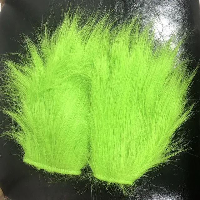  Hikkcos 2 guantes verdes para adultos y sombrero de Papá Noel  de Navidad, guantes peludos verdes, disfraz de monstruo verde para cosplay,  accesorio de disfraz de Halloween, suministros de fiesta de