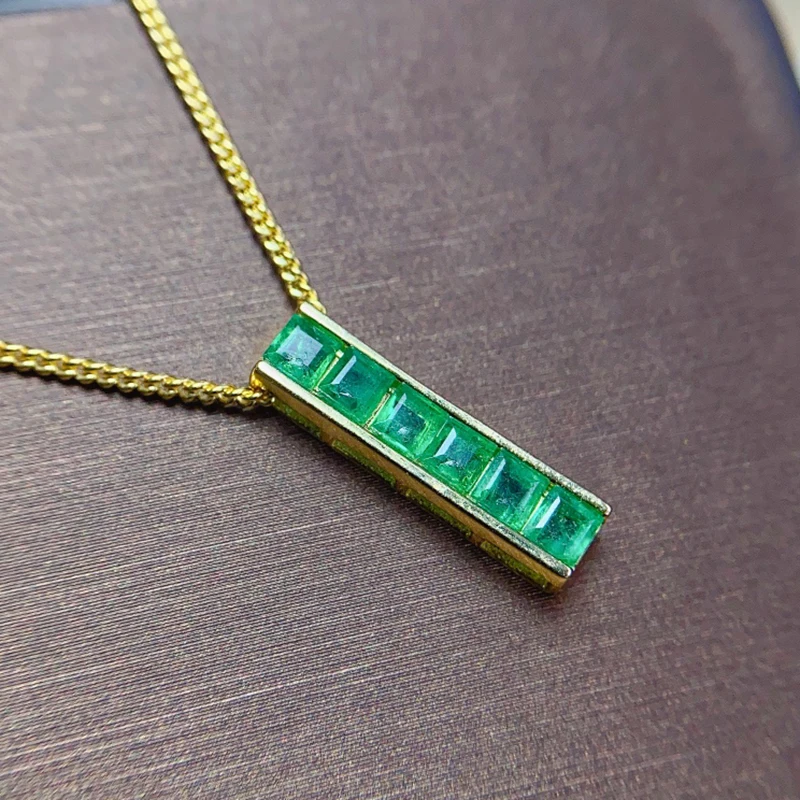 

Natural emerald pendant necklace for women silver 925 jewelry luxury gem stones 18k gold plated free shiping items