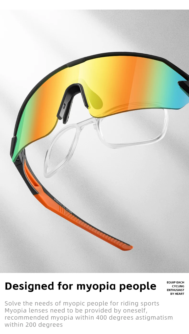WEST BIKING Fahrradbrille Leichte Großrahmen-Sonnenbrille HD MTB Rennrad Winddichte Schutzbrille für Männer und Frauen Sportbrillen – Detail 9