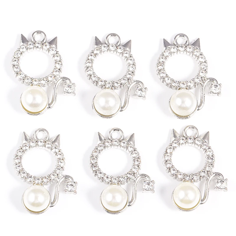 10 Stück brillante klare Kristallkrone, Blume, Schleife, Schmetterling, Perle, Legierung, Anhänger, Charm, DIY-Schmuckherstellung, hochwertiges Schmuckstück, Geschenk – Detail 22