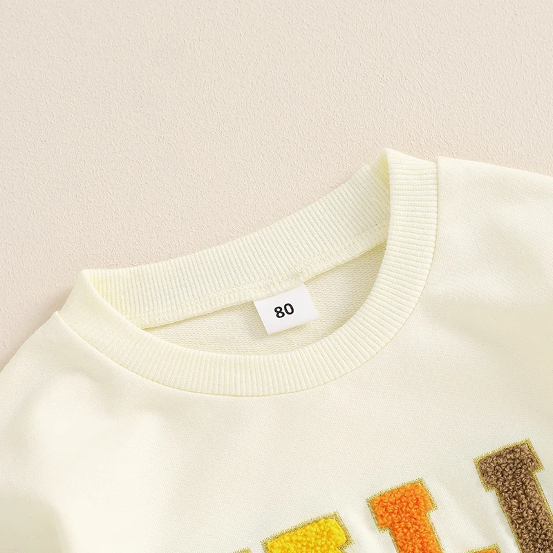 -05-30 Lioraitiin Toddler Baby Boys Girls Hoodie Long Sleeve Sweatshirt Embroidery Letters Fall Clothes