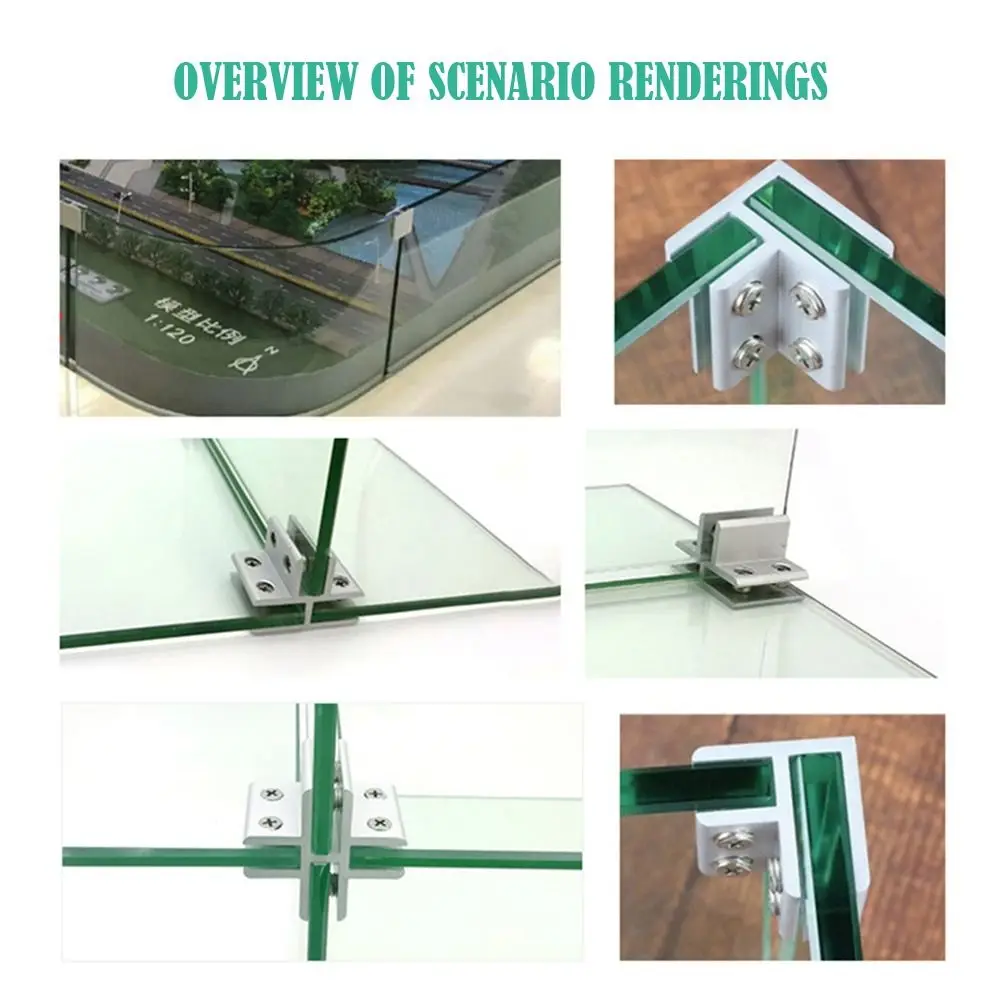Description Picture 6 of itemZinc Alloy Self-closing Side Mounted Furniture Accessories Cabinet Door Hinge Glass Door Hinge Frameless Clamp