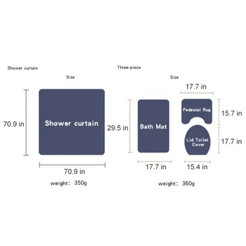 4Pcs Bathroom Accessaries Set Christmas Decor Shower Curtain Toilet Seat Cover Flannel Mat Bathroom Product Home Decor 6