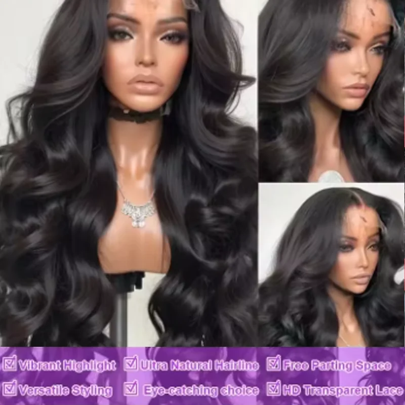 250 Density Body Wave 13x4 Lace Front Wigs Brazilian 5x5 Glueless Closure Wig Black 13x6 Hd Transparent Frontal Human Hair Wig 3