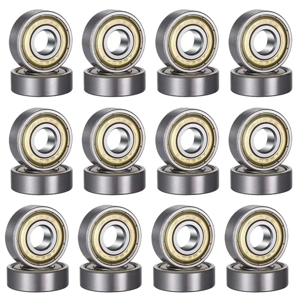 Miniature Bearings Carbon Steel 608ZZ Ball Bearings50pc-10pc Single Row for Elevators Rolling Mills Boating Waves