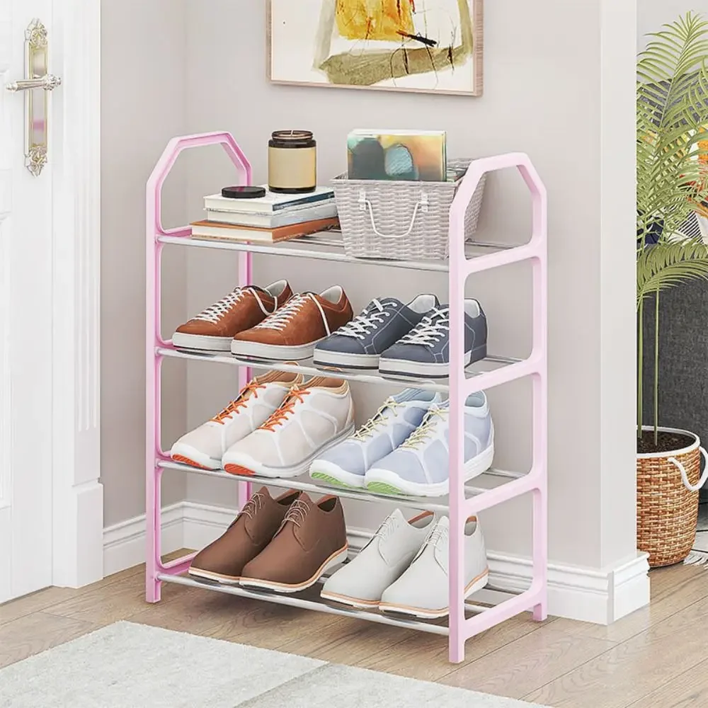 Simple Shoe Rack Metal Shoes Shelf Footwear Shoe Rack Living Room Space Saving Shoes Organizer Stand Holder Black Shelf shoe organizer shoe rack