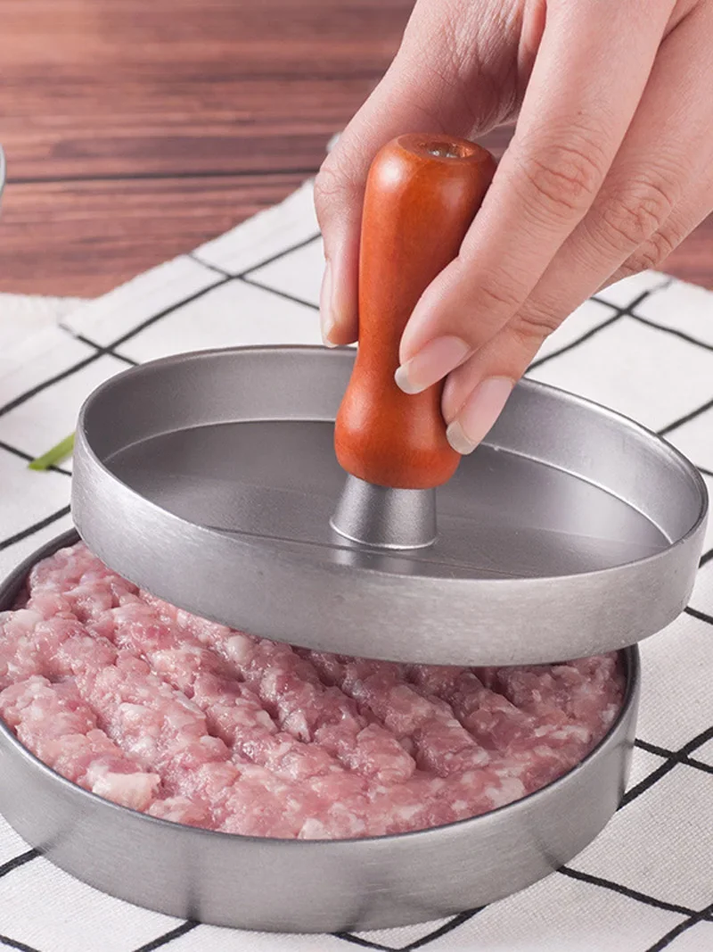 Description Picture 3 of item12CM Hamburger Maker Press Chopped Steak Meat Smasher Cutlet Mold Croquettes Kitchen Cooking Tool Hamburgueria Diner Accessories