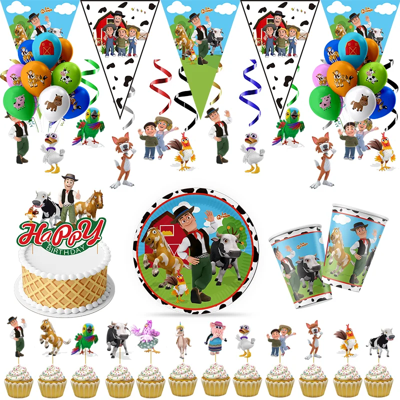 

La Granja Birthday Party Supplies Decorations Zenon Kids Disposable Tableware Cup Plate Napkin Straws Baby Shower Supplies Event