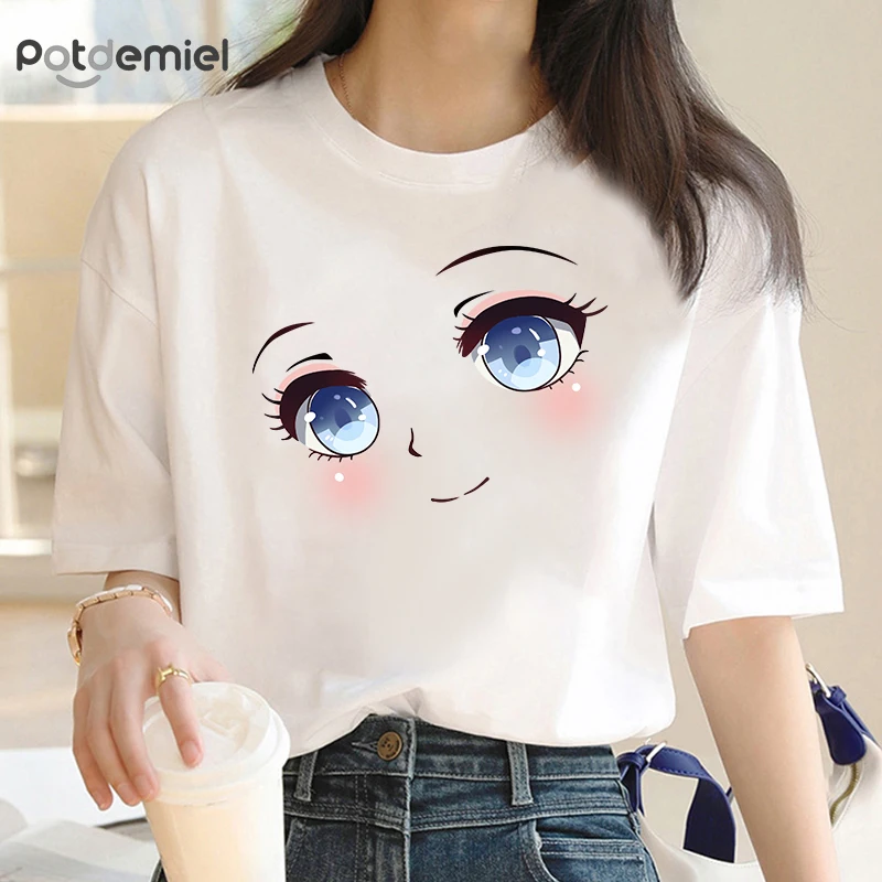

Summer Women T-shirt 25 Types Eye Fashion Print Sexy Anime Cute Harajuku Girl Tops Y2k Tights Short Ladies Slim T Shirt Clothing
