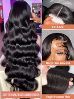 Perruques Lace Front HD Transparentes 13x6 en Cheveux Humains, Ondulation Body Wave, Densité 250 300, 30 40 Pouces, Perruque Lace Frontal 13x4 Ondulation Water Wave, Perruque Closure 5x5 2