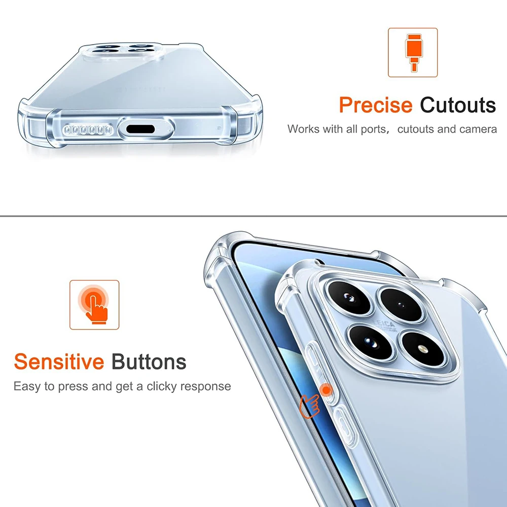 Durable Shockproof Transparent Silicone Phone Case