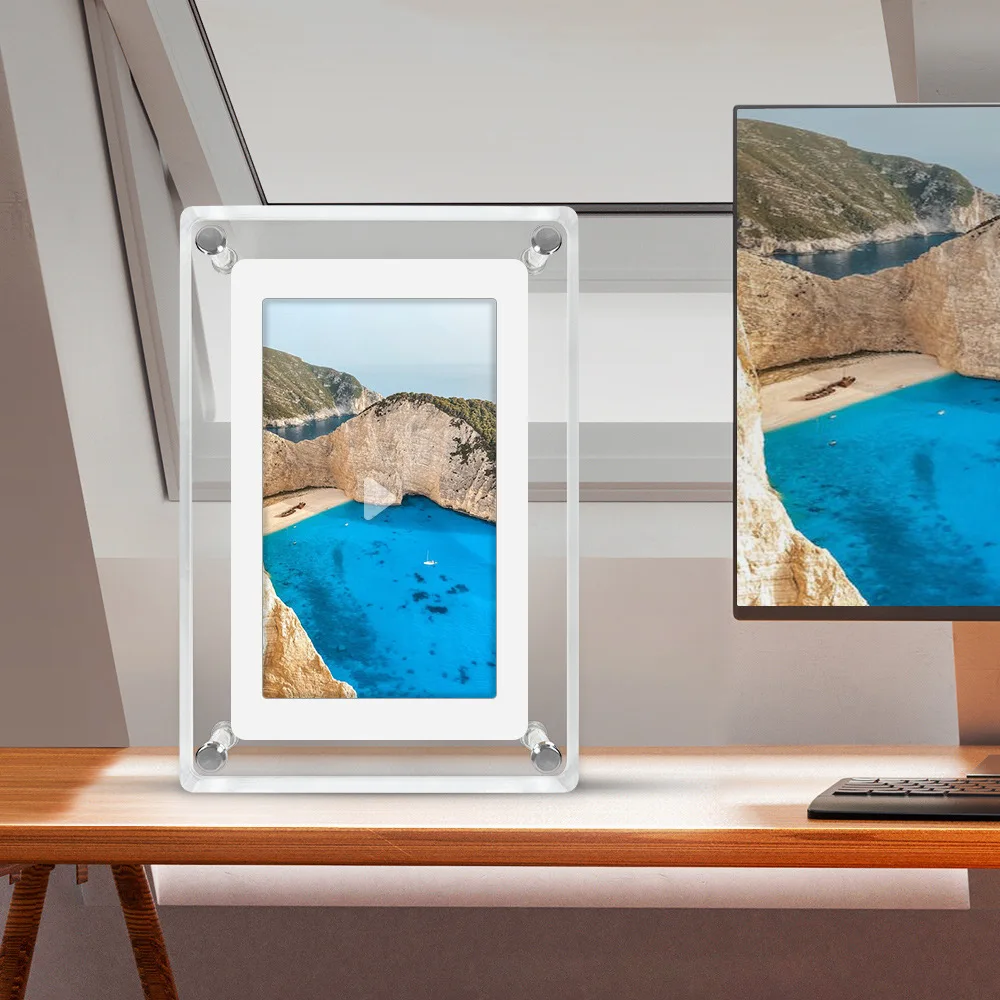 5-Inch Acrylic Portable Digital Photo Frame Advertising Machine with MP4 Video And Image Player Movable for Business Use