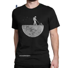 Mown camisetas con estampado de astronauta espacial para hombre, Hipster camisas de algodón, con cuello redondo, ropa Original