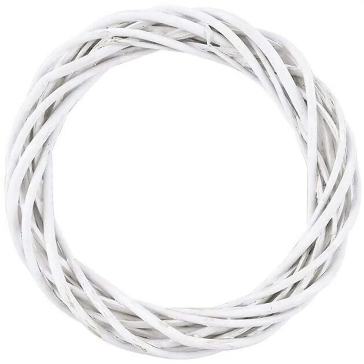 thumbnail image 1 of Adorno navideño en blanco para fiestas, decoración navideña natural, corona de mimbre, anillo de ratán, guirnalda blanca, 1 of 5