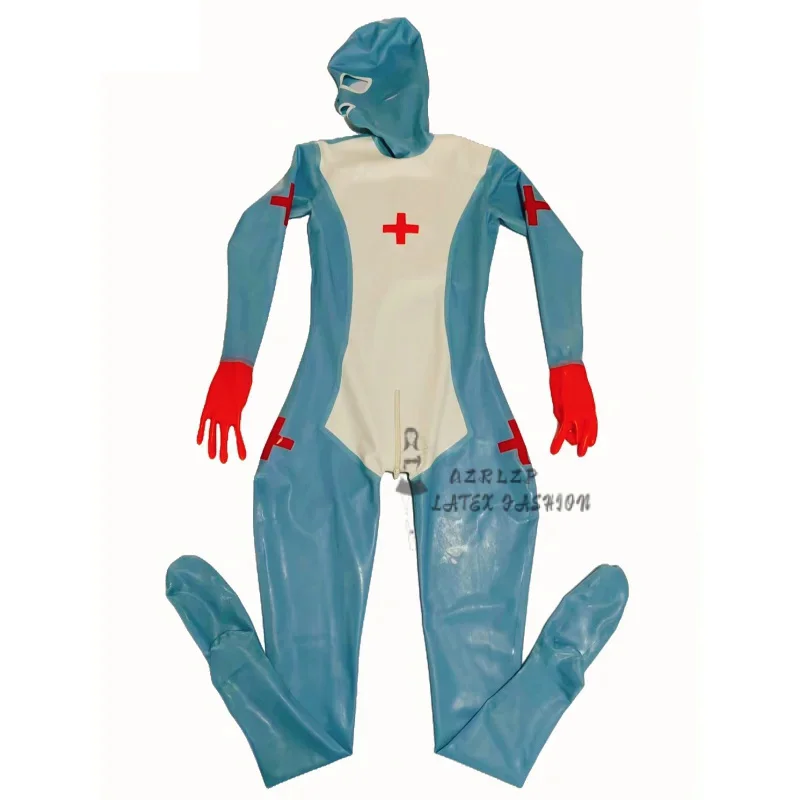 Latex Rubber Bodysuit Nursing Uniform Catsuit