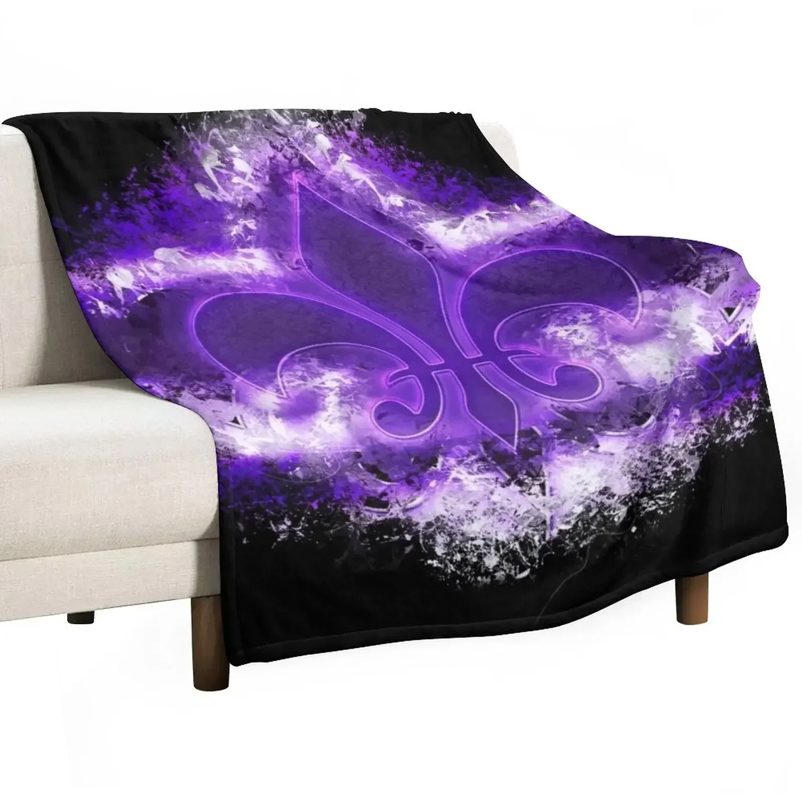

Grunge Fleur De Lis Throw Blanket Warm Baby Blankets