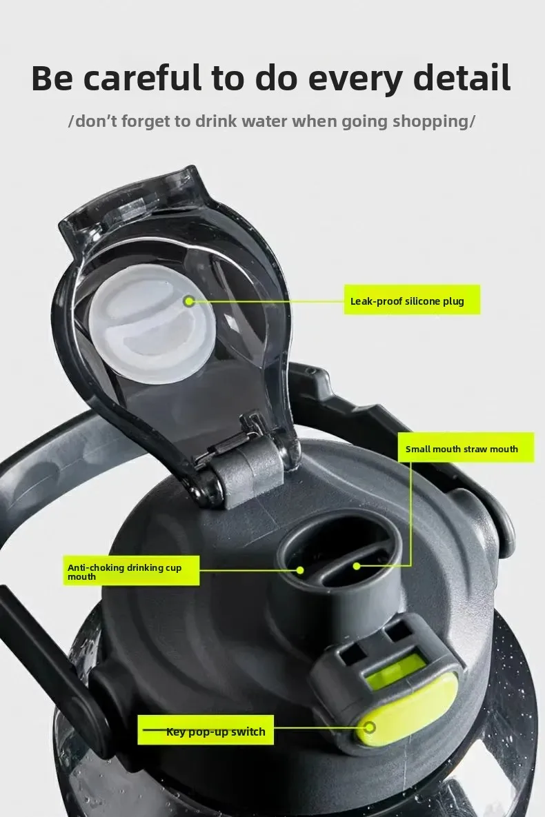 Bouteille d'eau de sport en plastique de grande capacité