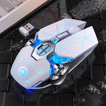 

Gaming Mouse Wireless Optical 2. 4G USB Wireless Mouse 1600D PI 7 Colors LED RGB Backlit Rechargeable Mute Mouse Ergonomic
