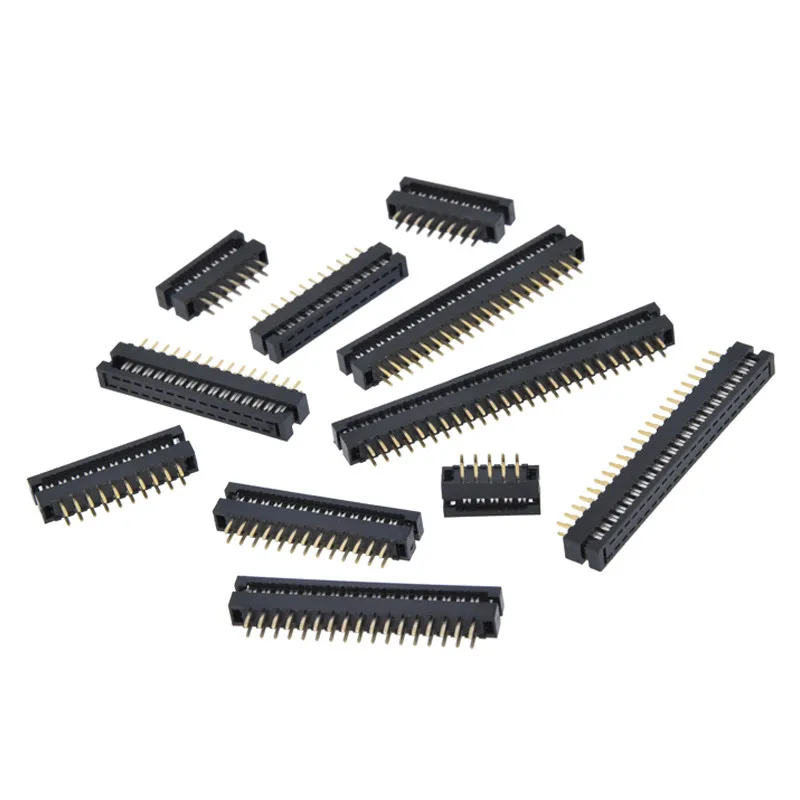 

10pcs 2mm 2.0mm Pitch FD 10 14 16 20 24 26 30 34 40 44 50 Pin Male IDC Socket Transition Connector For 1.0mm Flat Ribbon Cable