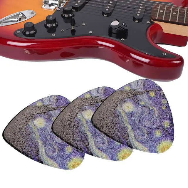 Ensemble de plectres de guitare fins, moyens et lourds, avec Design  artistique Star Sky, pour basse, acoustique, guitare électrique - AliExpress