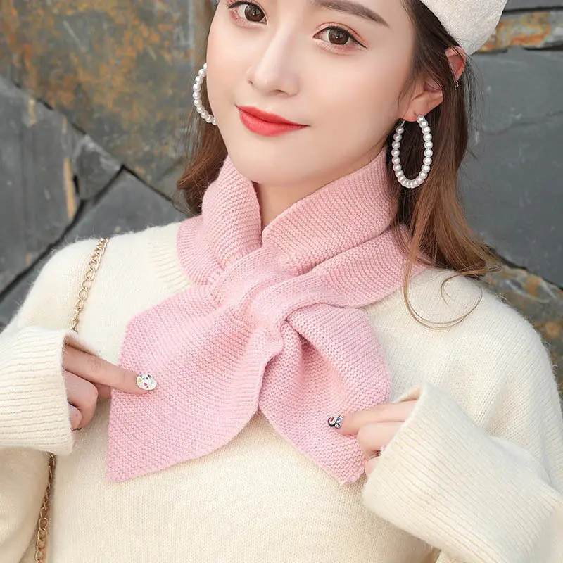 New Winter Scarf for Women Girl Scarf Soft Plush Scarves Solid Color Neck Collar Warmer Stuff Christma New Year Gift