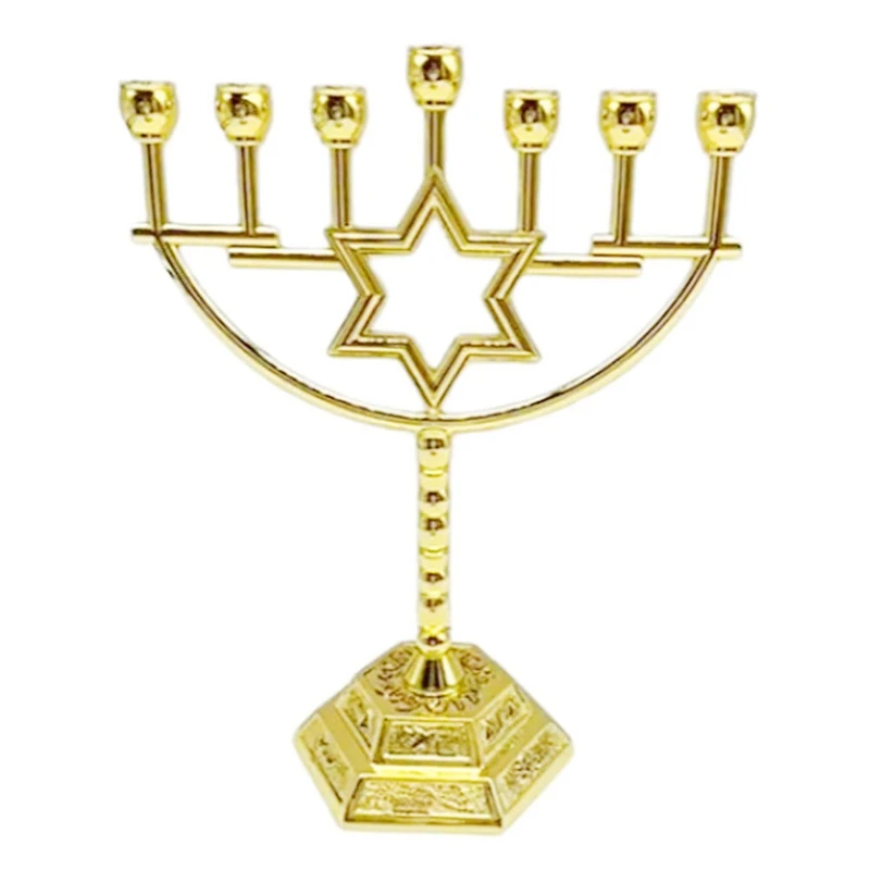 

Металлический Подсвечник hanukka Держатель держатели для подсвечника Шестигранная звезда Подвеска канделябр Декор 7 веток подсвечник прочный