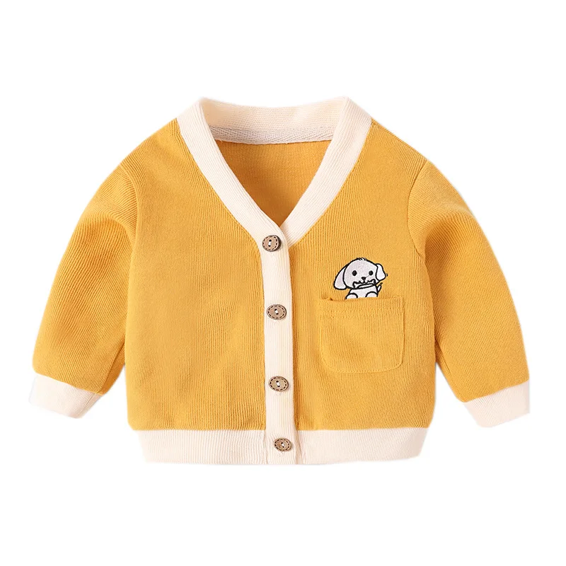 Ins Spring Autumn Baby Girl Cardigans Toddler Infant Girls Animal Pattern Knitwear Colorful Long Sleeve Kids Girl Outerwear Coat