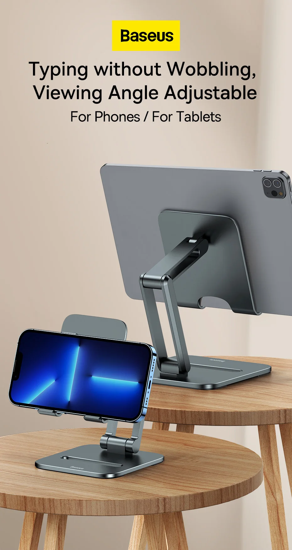 Baseus Foldable Metal support For Phone Tablet Desk
