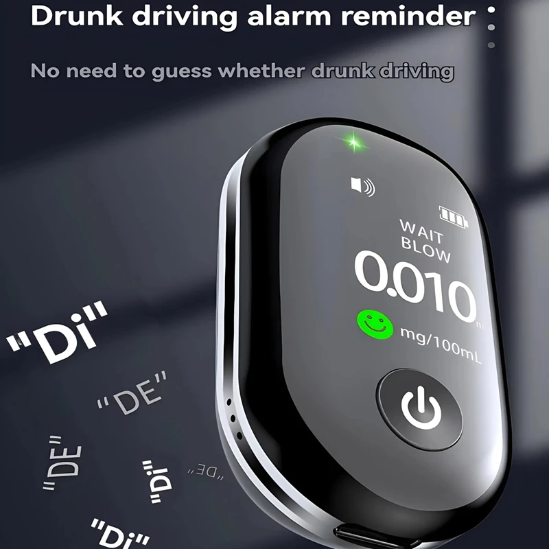 Mini Portable Digital Breath Alcohol Tester Professional Breathalyzer With LCD Display