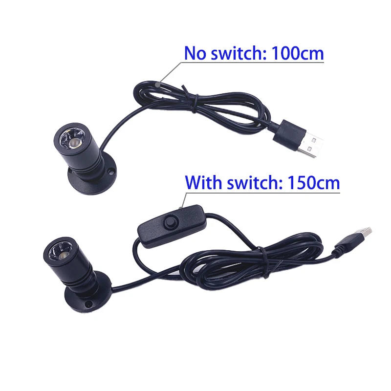 LED Spotlight Mini 1W/3W Jewelry Display DC5V With Switch USB Interface Shop Cabinet Interior Toy Decoration Desktop Focus