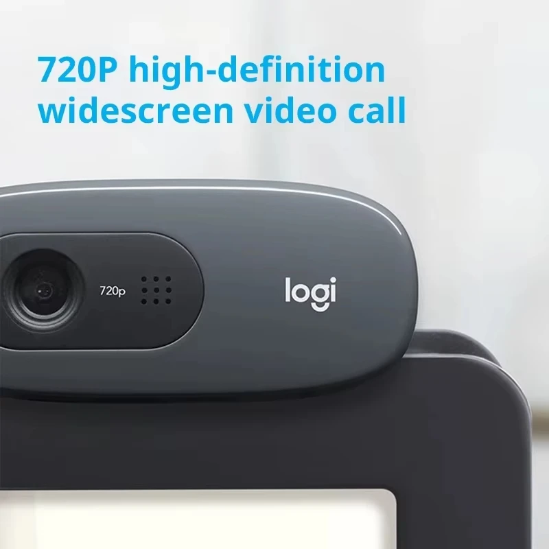 Webcam HD Logitech C270 C270i 720P originale al 100% con microfono integrato, USB 2.0, per PC e chat. - immagine 2