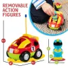 KBDFA 2-Piece Cartoon Remote-ontrolled Police Car And Racing Radio Controlled Toy Gift For Children And Boys With Girls 5
