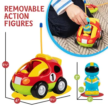 KBDFA 2-Piece Cartoon Remote-ontrolled Police Car And Racing Radio Controlled Toy Gift For Children And Boys With Girls 5