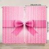 2pcs, spring summer Curtains Pink bow tie Art Digital Print Drapes Durable 100% Polyester Fabric Festive Perfect for 3