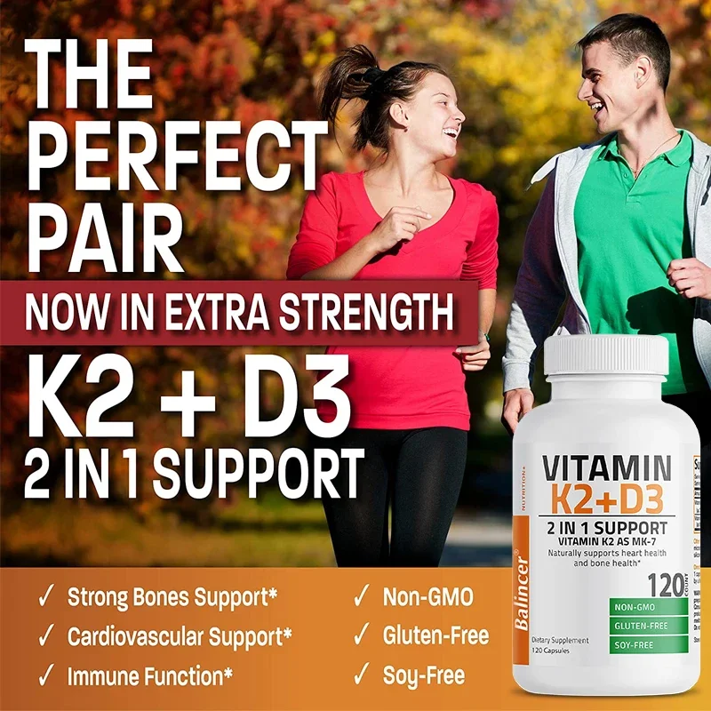 Vitamin D3 Vegan K2 Complex - Contains 5,000 IU Vitamin D Immune Support - Promotes bone health