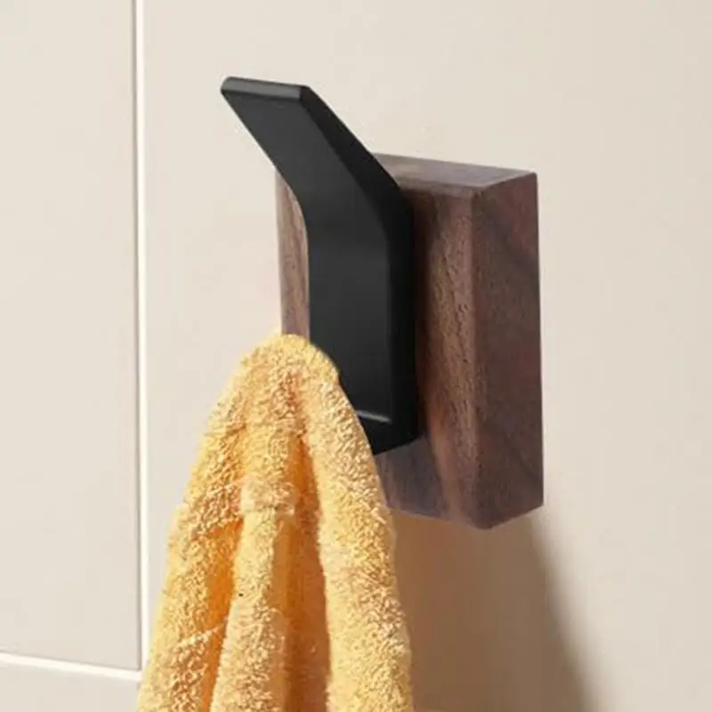 Walnut Wood Wall Hooks To Hang Coat Hooks Wall Mounted Wooden Large Load-bearing Towel Hangable For Coats