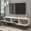 Mobili White Floating TV Stand, TV Stand up to 75 Inch TV, Floating TV Stand Wall Mounted, Floating Entertainment Center 3