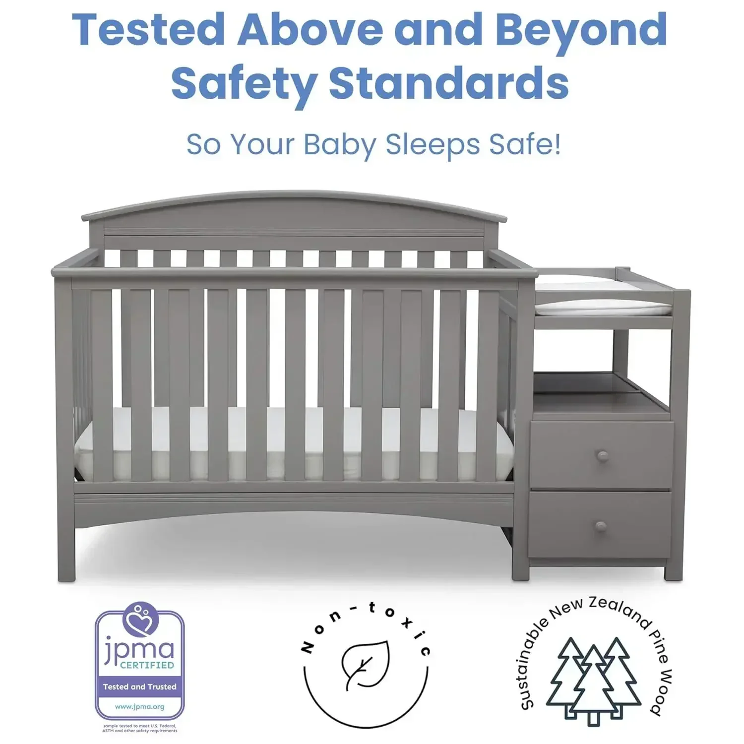 Furniture  Abby Convertible Crib and Changer, Grey 66 discount 3