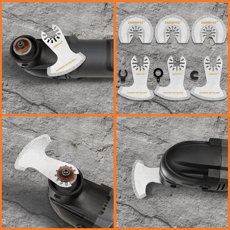 8pcs Diamond Oscillating Saw Blades Multi Tool Saw Blades for Rough Sanding Fillers Tile Ceramics Electric Accessories Multitool