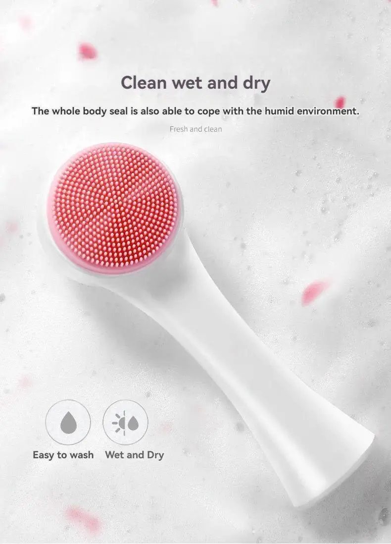 3D Manual Facial Cleansing Brush 2 in 1 Skin Care Face Brush SiliconeFacial Scrubber Dual Face Wash Brush Deep Pore Exfoliation