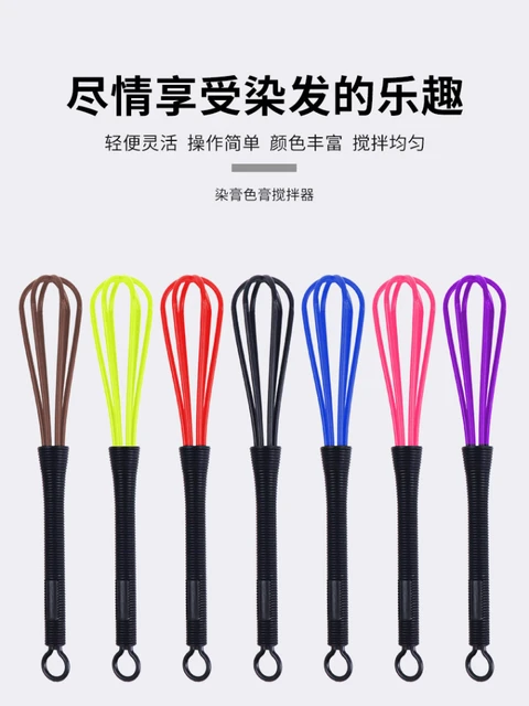 GOMYIE 1 PC Plastic Whisk Whip Salon Hairdressing Hair Color Dye Cream  Mixer Kitchen Baking Stirrer Tools(Black)