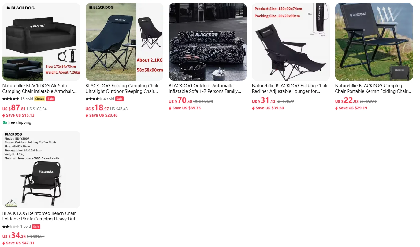 Description Picture 3 of itemNaturehike BLACKDOG Air Sofa Camping Chair Inflatable Armchair Folding Couch Beach Tourist Double Seat Portable Waterproof Black