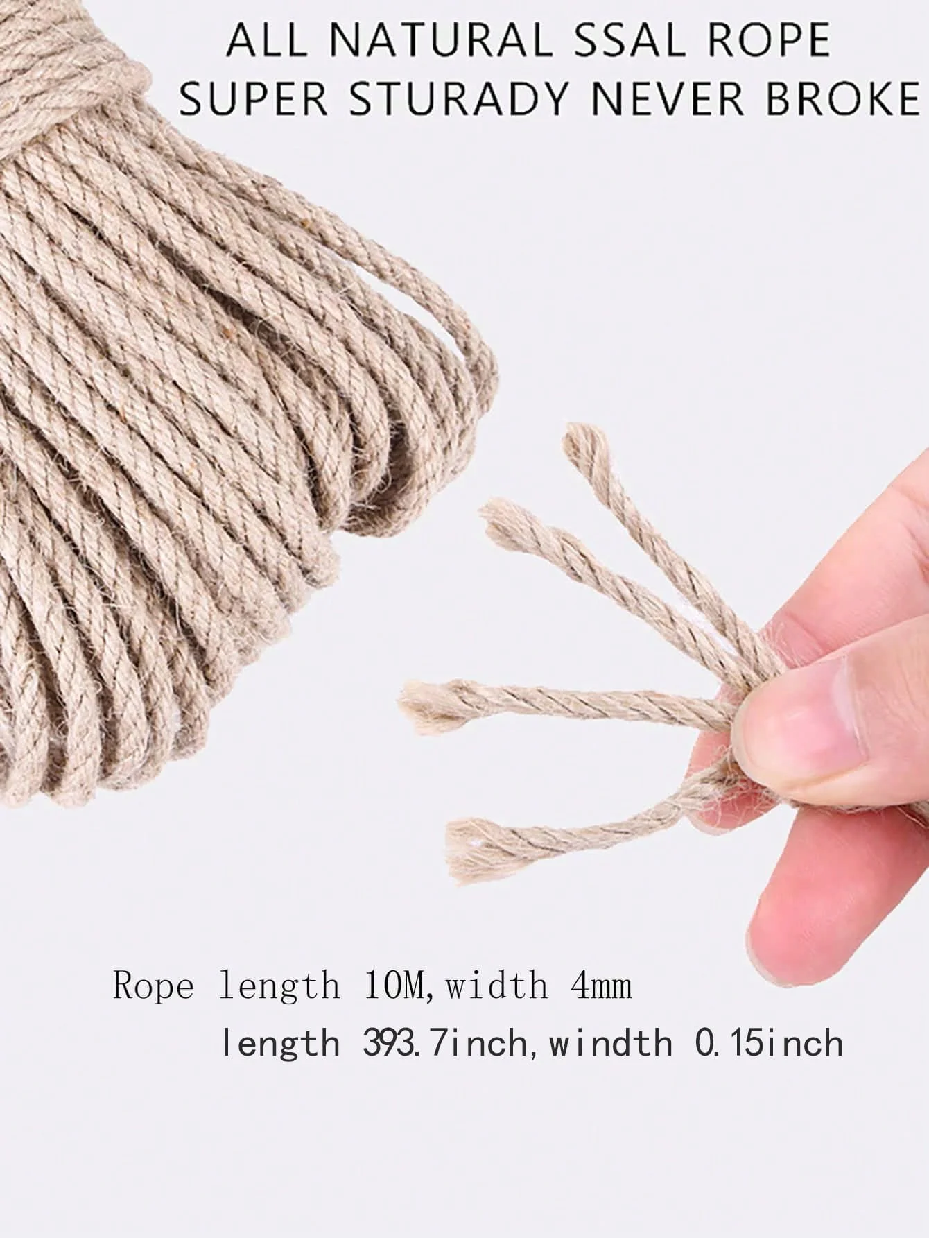 1pc- Durable Natural Sisal Rope, Natural Sisal Cat Claw Pole Replacement Rope, DIY Cat Scratching Post Accessories