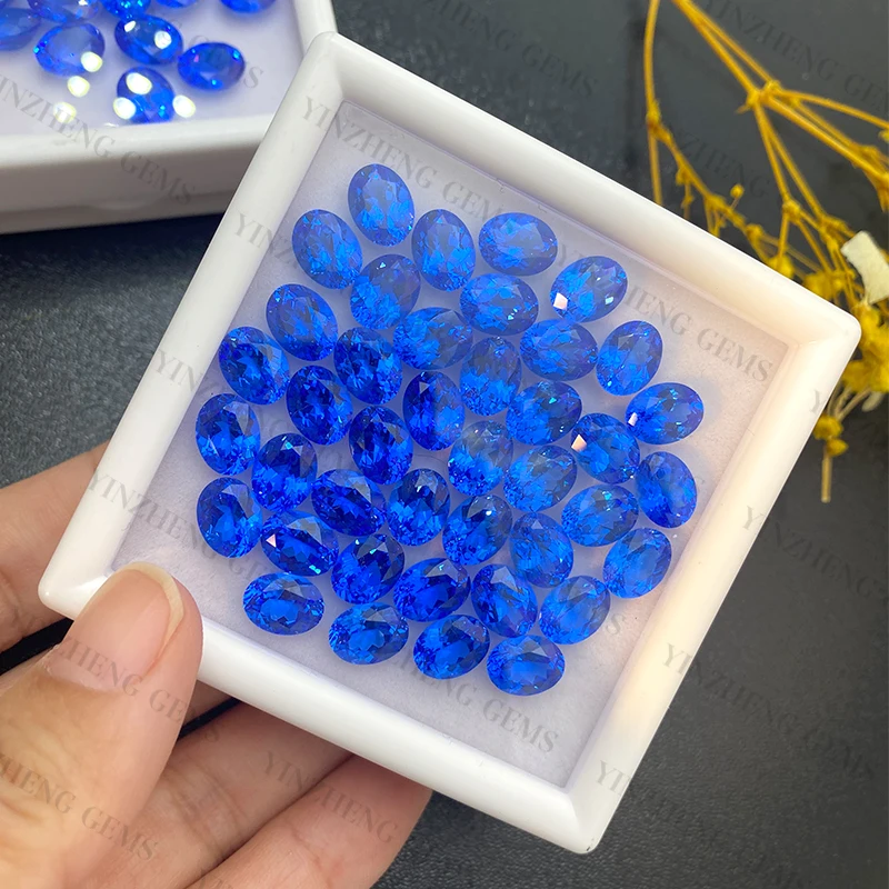 YinZheng Flame Melted Provide AGL Or GRC Certificate Oval Shape Cobalt Spinel Loose Gemstones Spinel Synthetic Cultivate